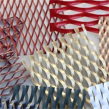 Powder Coated Building Grid Expanded Metal Mesh Sheets For Stair Railing