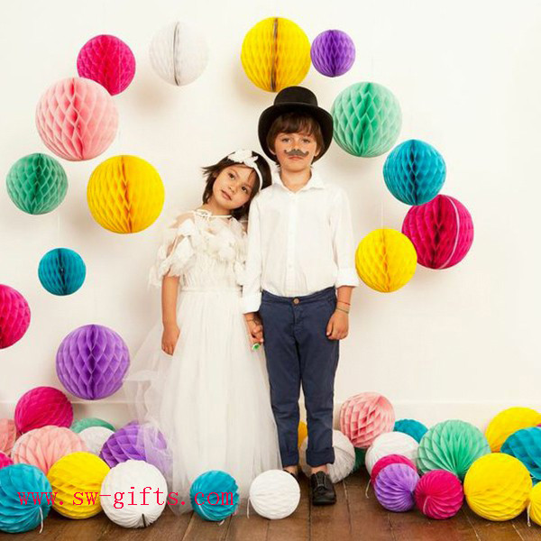 Party Wedding Decoration Paper Craft Tissue Paper Honeycomb Balls Pom Pom Flower Ball