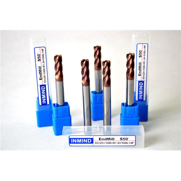 Milling Machine Cutting Tools Radius Cutting Tool , Two Flute / Four Flute End Mill