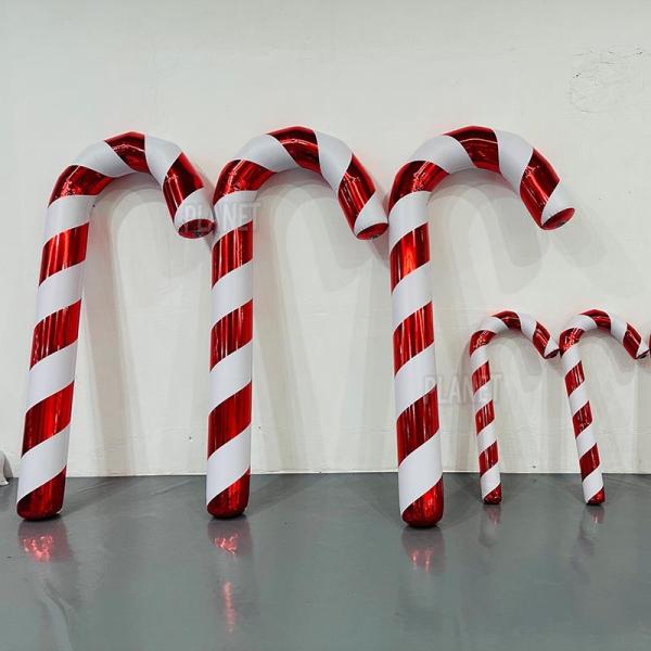 Christmas Decor Inflatable Candy Cane Mirror Giant Inflatable Candy Canes Xmas Ornaments