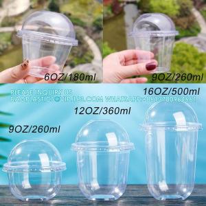 China Plastic Cups Ice-Cream Cups Dome Lids, 180ml/6oz Sundae Dessert Cups For Iced Coffee Cold Drinks Frozen Yogut on sale
