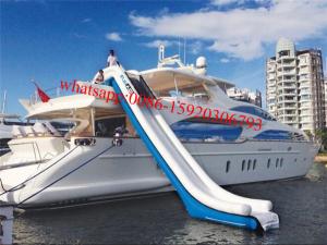 Cheap inflatable water slide for yachts , inflatable water slides for boats , inflatable boat slide for sale