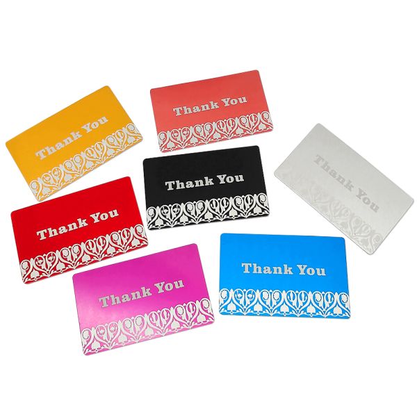 Custom Embossed Thank You Card Blank Logo Gold Pink Wedding Clothing Brand Luxury For Small Business