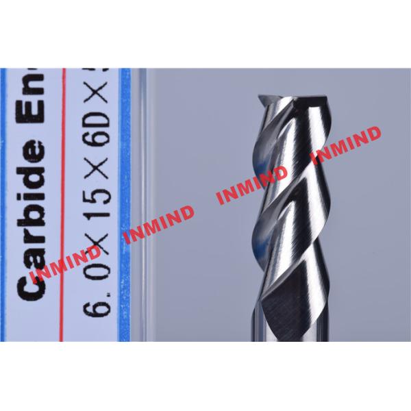 HRC50 Aluminum End Mill Cutter / Hss End Mill Bright Surface 6mm 8mm 3 Flute
