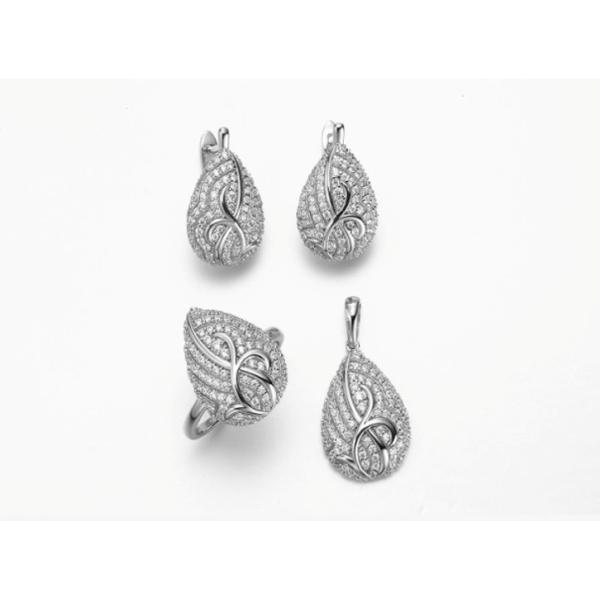Letters Carved Silver 925 Jewelry Set Ladies Sterling Silver Conch Earrings