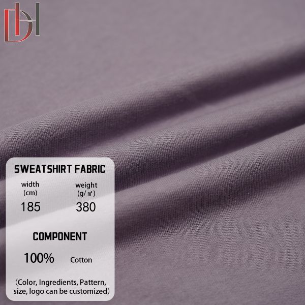 100% Cotton Winter Hoodie Fabric 380gsm Lightweight Textile Woven Shirt Fabric