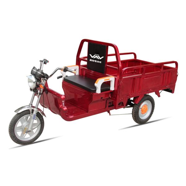 Battery Power Electric Cargo Trike Red 3 Wheel Tricycle 6-8 Hours Charge Time