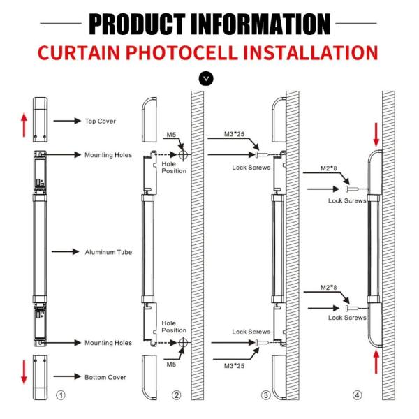 30cm Light Curtain Sensor For Industrial Doors