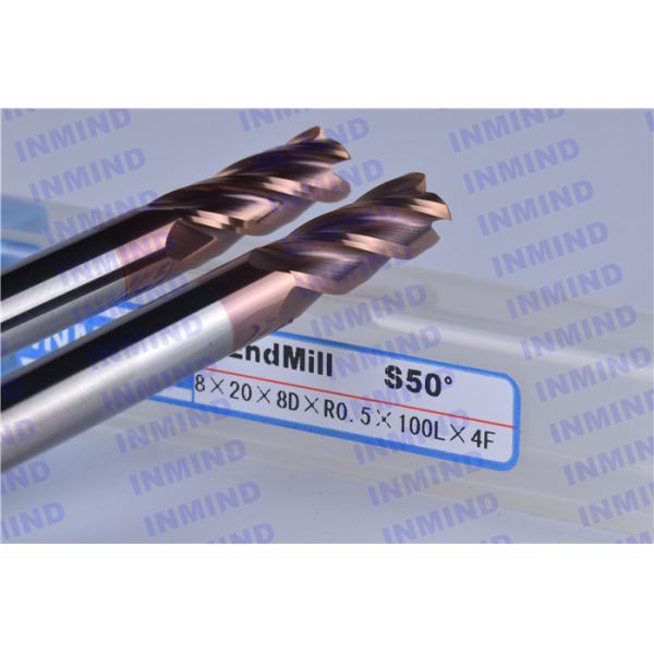 35 ° 45° Helix Angle Corner Rounding Endmill , 10 Mm Diameter Round Corner Cutter