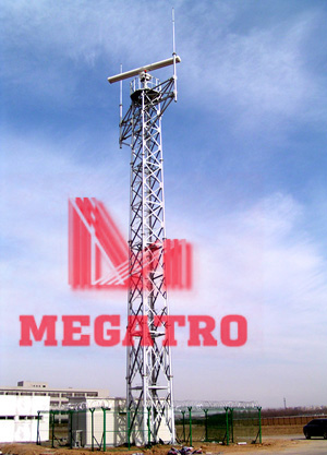 Angular steel torch tower