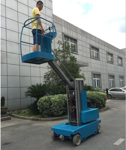 360 Rotation Electric Cherry Picker Vertical Mast Aerial Work Platform boom lift 8m