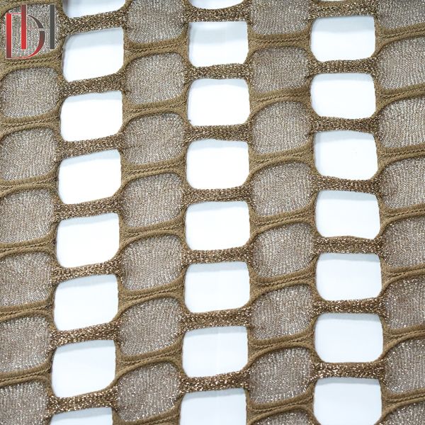 100% Polyester Knitted Jacquard Fabric , Summer Skirt Cape Scarf Holes Jacquard Mesh Fabric