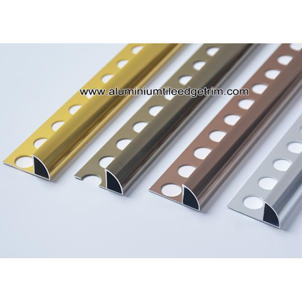 6mm / 8mm / 10mm / 12mm Quarter Round Aluminium Tile Edge Trim  For Tile Walls