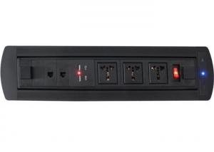 Cheap Black Color Conference Table Power Outlets Durable With HDMI  Interface for sale