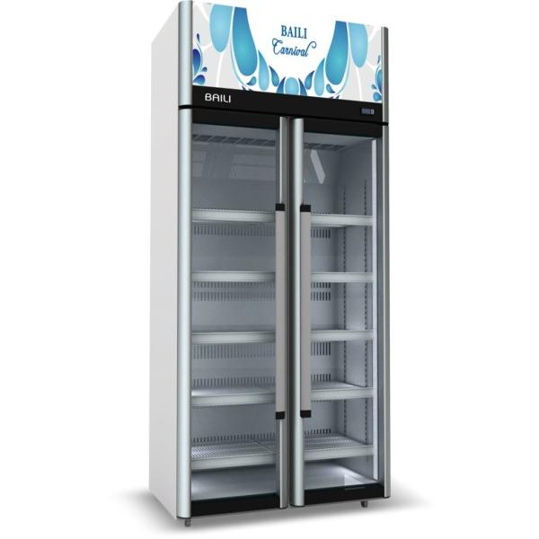 Low Noise White Painting Vertical Showcase Refrigerator 1300L with Aluminum Door