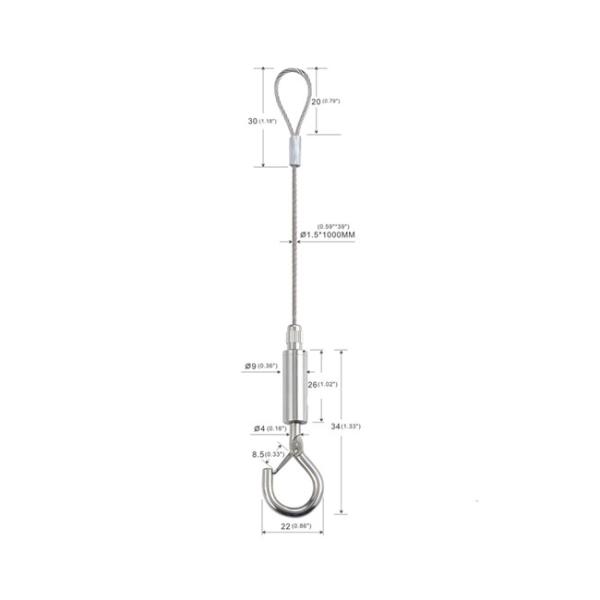 LED Lighting Wire Suspension Kit With One Loop And One Hook  YW86361