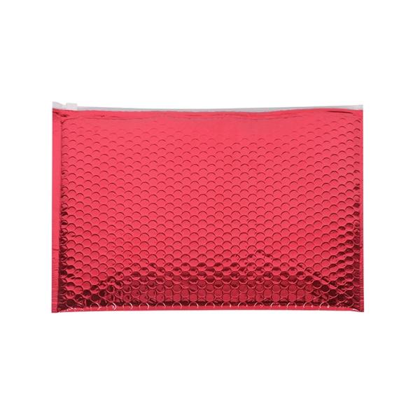 Red Shinny A3 Metallic Foil Padded Envelope Mailers Standard Pack Zipper Bubble Bag