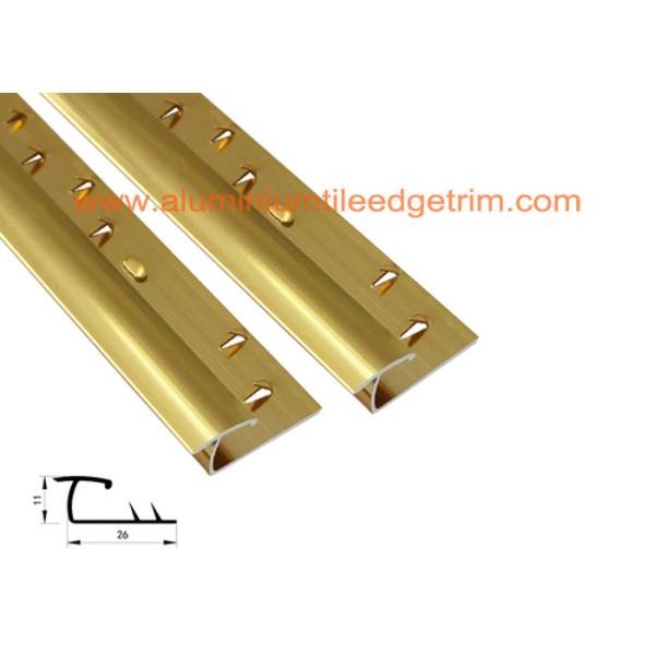 Gold Aluminium Carpet Trim , Carpet To Tile Door Bar / Reducer / Threshold Strip