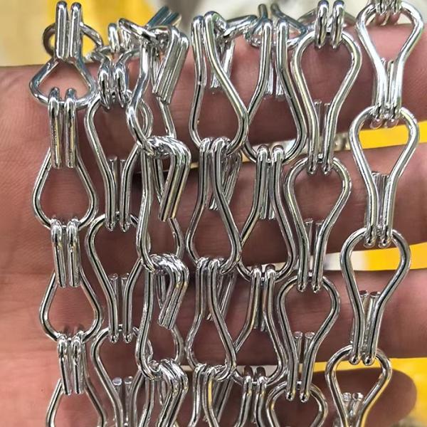 Aluminium Double Hook Chain Link Decorative Wire Mesh Door Curtain