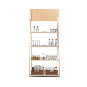 China Eco Friendly 4-Tier Cosmetic Display Stand Retail Store Display Shelf on sale