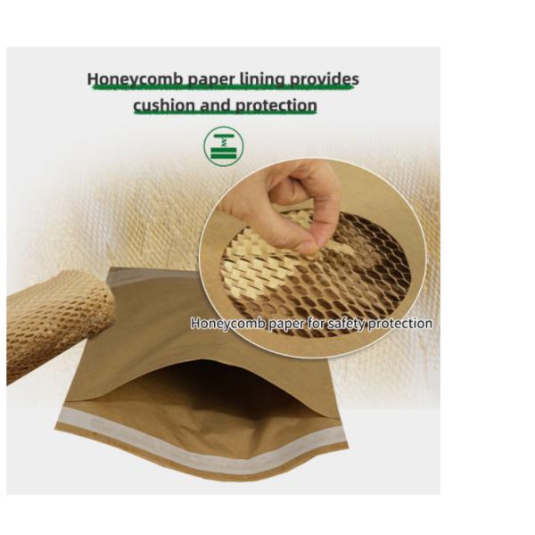 Cellular Shaped Kraft Corrugated Envelopes Padded Honeycomb Paper For Shipping