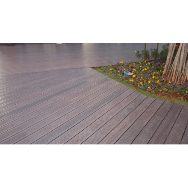 Dark Stain Style Bamboo Outdoor Wood Floor Tiles E0 Formaldehyde Release