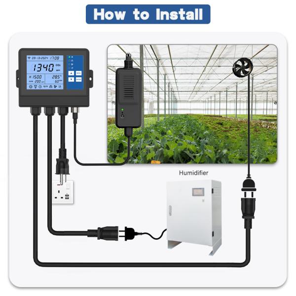 Smart NDIR Sensor Greenhouse Controllers CO2 Regulator Monitor For Planting Growing