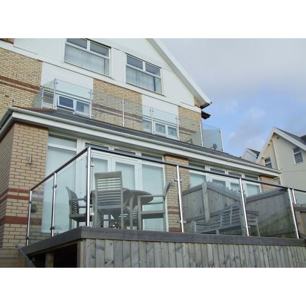 Glass Balustrade Fittings Residence Outdoor Balcony Railing Glass Fence