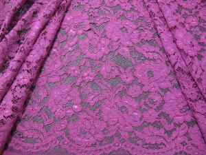 Cheap Elegant Purple Crochet Flower Lace Fabric Nylon Rayon Material For Garment for sale