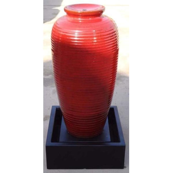 Red Ceramic Fountain, Ceramic Pots GW8690 // Outdoor or Indoor used