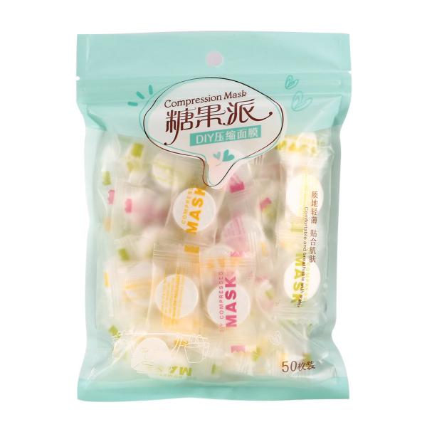 Non Woven Fabric Silk Face Mask / Compressed Facial Mask Easy Carry Ultra Thin Texture