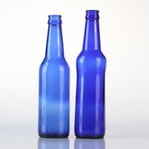 China Empty Flint Embossed Glass Beer Bottle 375ml 1L on sale