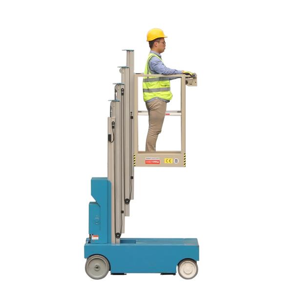 4- 8 m Self Propelled Electric Cherry Picker Single Mast Aerial Work Platform