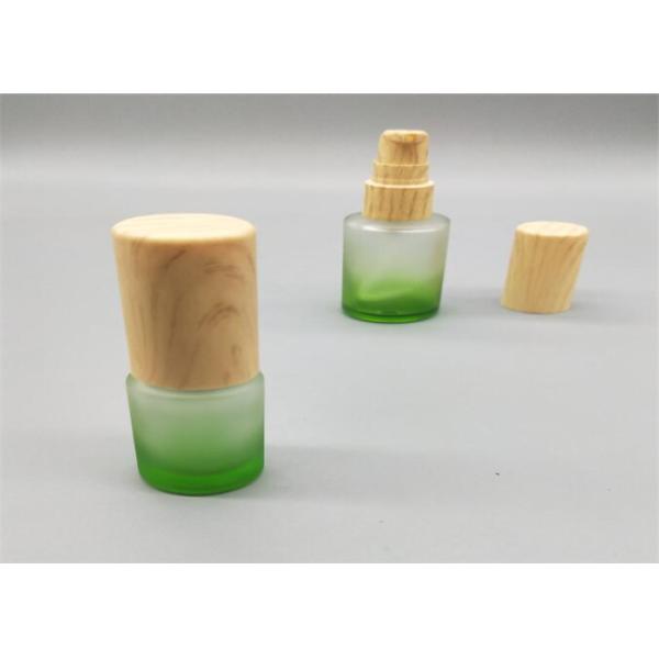 Empty Small 15ml Cosmetic Glass Bottles Lotion Gradient Perfume With Wooden Cap