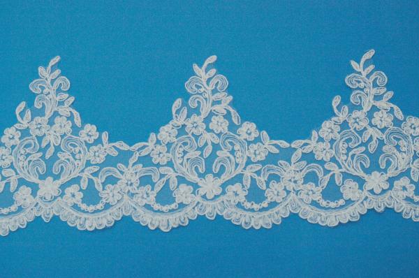 Embroidery Wedding Lace Trimming Gold Wire Lace Border H27cm*L20cm Repeat