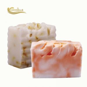 China Private Label Natural Body Soap Bar / Bath Sponge Cleaning Soap Bar Square Shape on sale