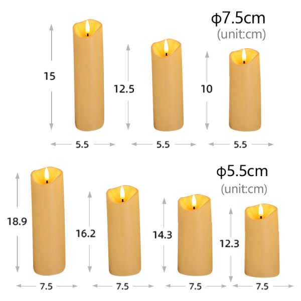 Highly Scented LED Light Candles Eco Friendly Remote Control Pillar Candles Customized
