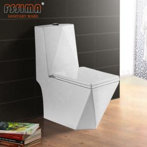 Cheap Floor Mounted Conjoined Toilet Concealed cistern Diamond Shaped single Piece for sale