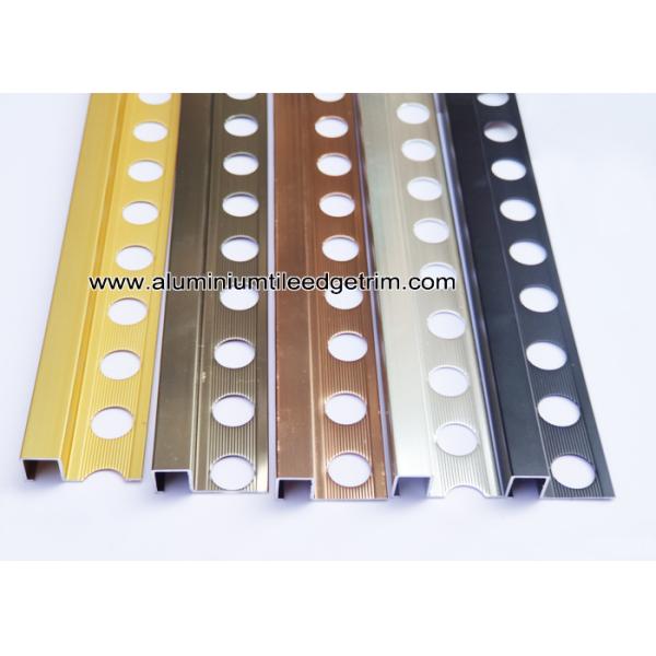 Square / Straight Edge Tile Edge Trim 8mm 9mm From Aluminum For Outside Corner