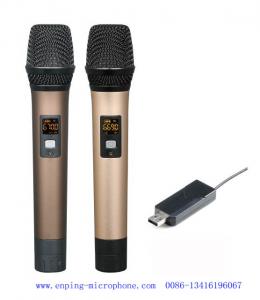 Cheap C3 / professional universal USB  UHF wireless microphone  with 16 selectable frequency with two handhelds for sale