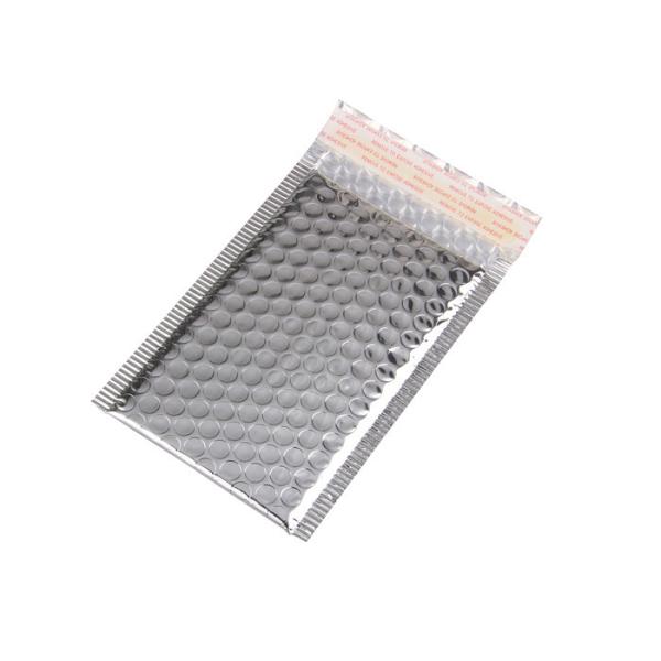 Aluminum Foil Metallic Bubble Mailers Silver Color Self Sealing For Postal Packaging