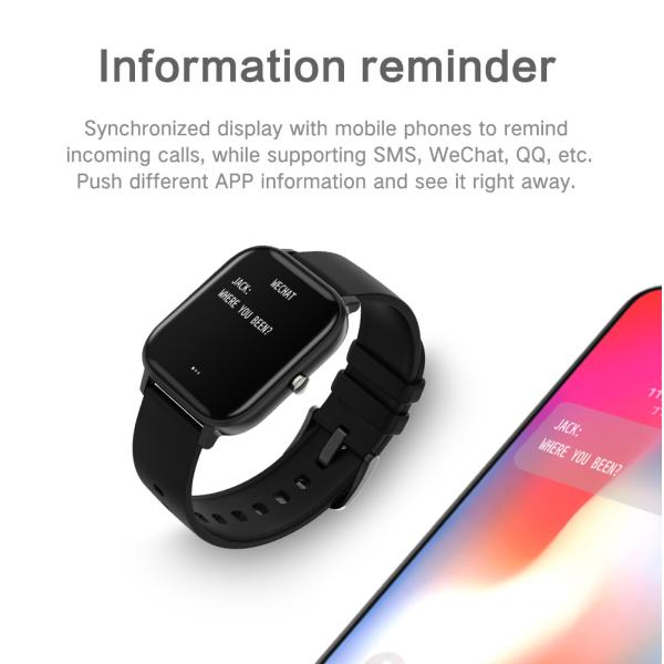TFT 240*240 Square Shape Smartwatch Fitness Tracker Blood Pressure