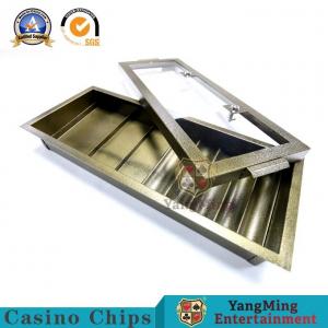 Cheap Electroplated Brass Color Metal Chip Tray Single Layer Glass Cover for sale