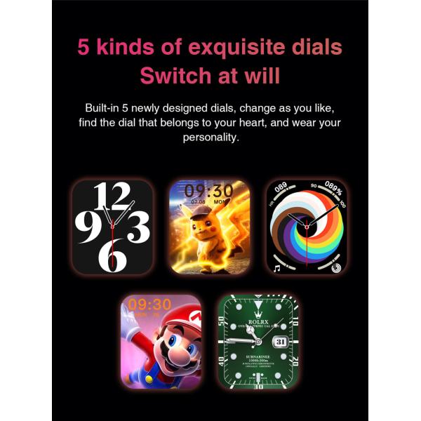 Wireless IP68 Square Shape Smartwatch Fitness Heart Rate Tracker