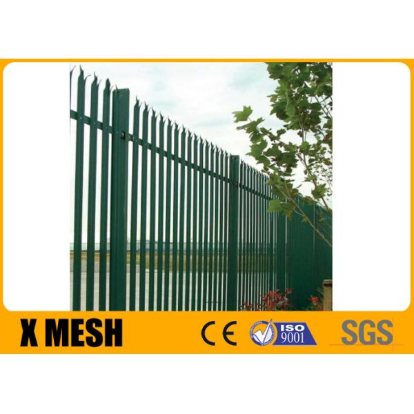 W Section 68mm Wrought Iron Fence Panels Green Pvc Coated For Chemical Plant
