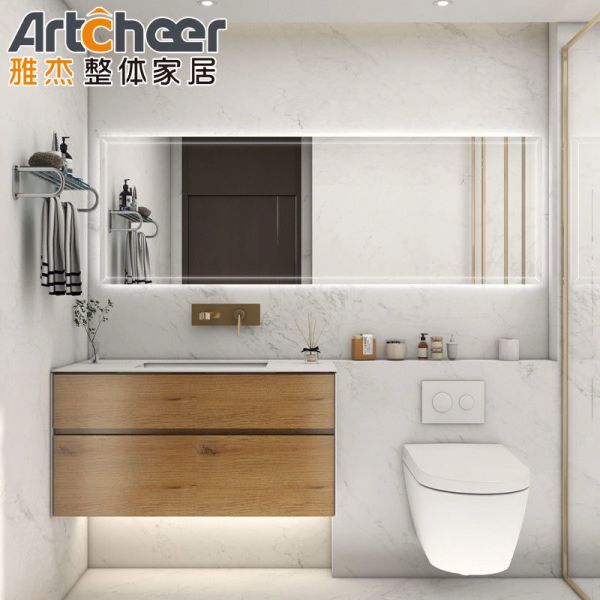European Style Modern Floating Bathroom Vanity with Double Sink and Vanity Cabinet