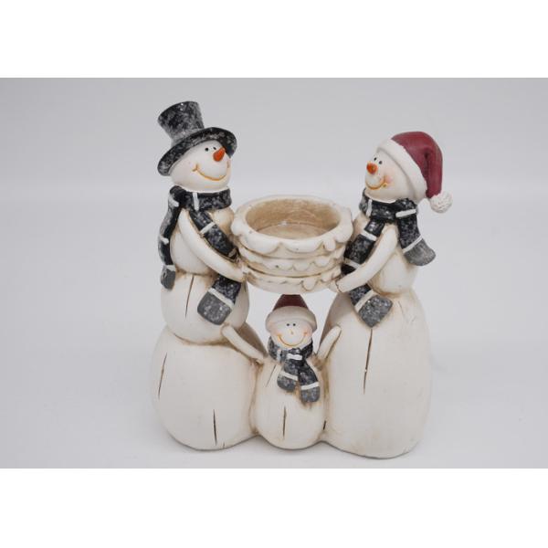 Winter Season Polyresin Crafts Christmas Figurines Decorations Candle Holder