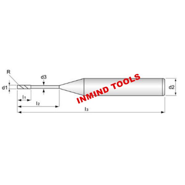 HRC55 Long Neck Square End Mill Cutter With 1.5 mm Neck Length TiSiN Coating