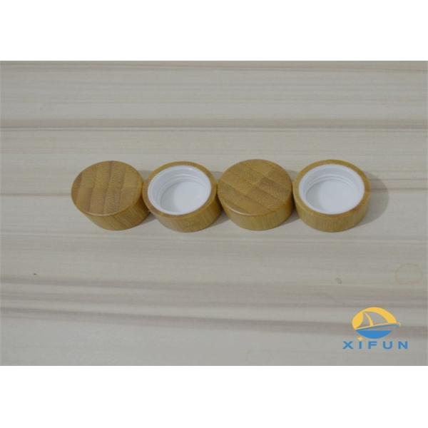 Real Bamboo Color Plastic Bottle Lids For Transparent Plastic Bottle