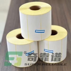 Cheap Thermal Paper Sticker Barcode Sticker with Yellow Color Glassine Liner for sale